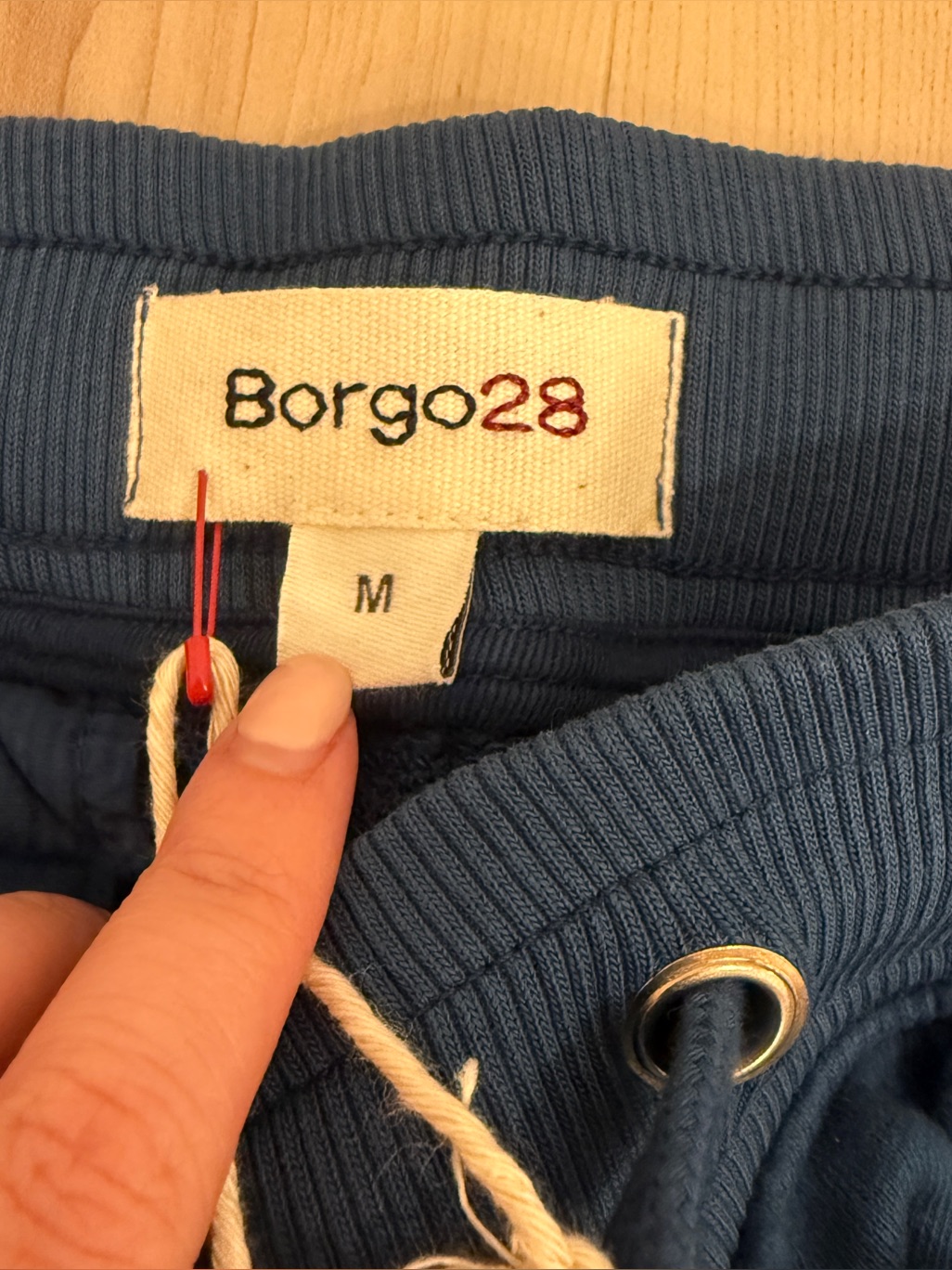 Borgo28 Men's Cotton Navy Drawstring Sweatpants — image 3 of 4